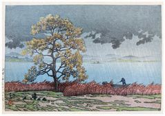 Rain at Lake Matsue by Kawase Hasui