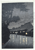 Rain at Maekawa by Kawase Hasui