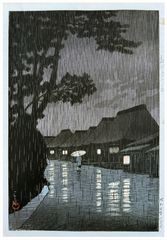 Rain at Maekawa by Kawase Hasui 