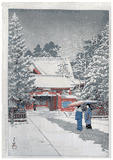 Snow at Hie Shrine by Kawase Hasui