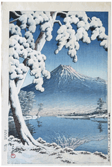 Snow at Tagonoura by Kawase Hasui