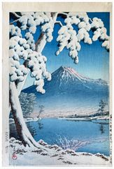 Snow at Tagonoura by Kawase Hasui