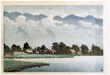 Kisaki Lake in Shinshu by Kawase Hasui 6 mm Seal