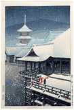 Kiyomizu Temple in Snow by Kawase Hasui