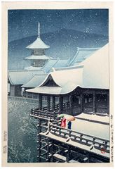 Kiyomizu Temple in Snow by Kawase Hasui
