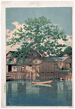 Kuri Ferry at Funabori by Kawase Hasui