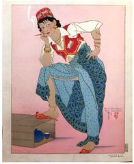 L'attente Celebes Menado by Paul Jacoulet