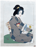 La Geisha Kyoka by Paul Jacoulet