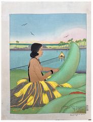 La Tresseuse de Panier by Paul Jacoulet