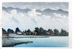 Lake Kizaki in Shinshu by Kawase Hasui