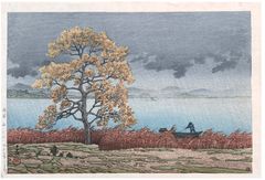 Lakeside Shower at Matsue by Kawase Hasui