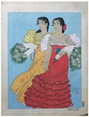 Le Chemin a l'Eglise by Paul Jacoulet