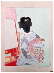 Le Miroir de Laque Rouge by Paul Jacoulet