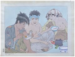 Le Repas Des Mendiants by Paul Jacoulet