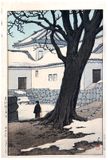 Lingering Snow at Hikone Castle by Kawase Hasui 1st Ed.