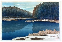 Lingering Snow at Inokashira by Kawase Hasui Pre Earthquake
