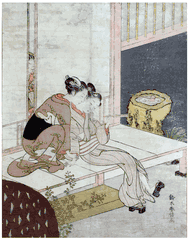 Lovers on a Veranda by Suzuki Harunobu