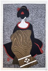 Maiko in Brown by Kiyoshi Saito