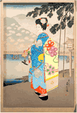 Maiko in Spring by Hasegawa Sadanobu III