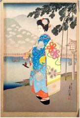 Maiko in Spring by Hasegawa Sadanobu III