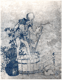 Man Washing Potatoes by Hokusai