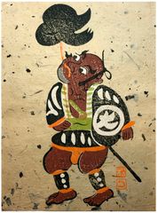 Man with a Hat on Stick Otsu-e by Takahashi Shozan