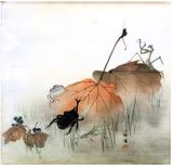 Mantis Snail Beetle and Grasshopper by Tsukioka Kogyo