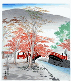 Maple Trees of Takao in Fall by Tomichikiro Tokuriki