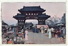 Market in Mukden by Hiroshi Yoshida