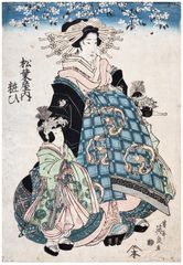 Matsuba and Courtesan by Keisai Eisen