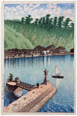 Mihogaseki Beach in Izumo Province by Kawase Hasui 1st Ed.