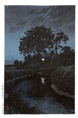 Minuma River in Omiya by Kawase Hasui 1st Ed.
