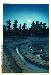 Moon at Ayashi by Kawase Hasui 1st Ed.