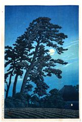 Moon at Magome by Kawase Hasui 6 mm Seal