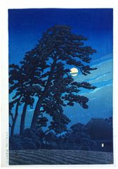 Moon at Magome by Kawase Hasui 6 mm Seal