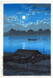 Moon on the Arakawa River by Kawase Hasui 6 mm Seal