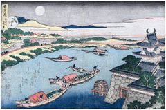 Moonlight on the Yodo River by Katsushika Hokusai