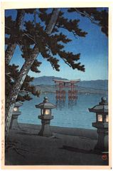 Moonlit Night at Miyajima by Kawase Hasui