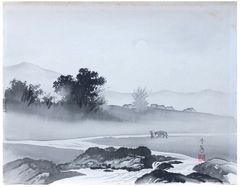Morning Mist in Winter by Yamamoto Hosui Hand Painting