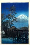 Mt Fuji and Kawai Bridge by Kawase Hasui 1st Ed.