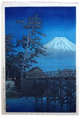 Mt Fuji and Kawai Bridge by Kawase Hasui 1st Ed.