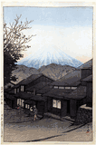 Mt Fuji From Yuimachi at Suruga by Kawase Hasui 1st Ed.