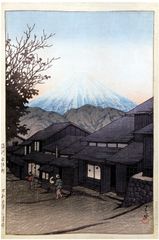 Mt Fuji From Yuimachi at Suruga by Kawase Hasui 1st Ed.