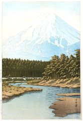 Mt. Fuji Seen from Oshino by Kawase Hasui 1st Ed.