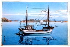 Murotsu Suo by Kawase Hasui "C" Seal