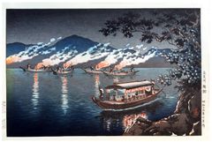 Nagaragawa Cormorant Fishing by Tsuchiya Koitsu