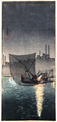 Night Fishing at Tsukuda by Shotei