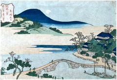 Night Moon at Senki by Katsushika Hokusai