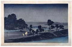 Night Rain at Azuma Wood by Ando Hiroshige