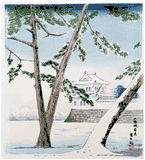 Nijo Castle in Snow by Tomikichiro Tokuriki